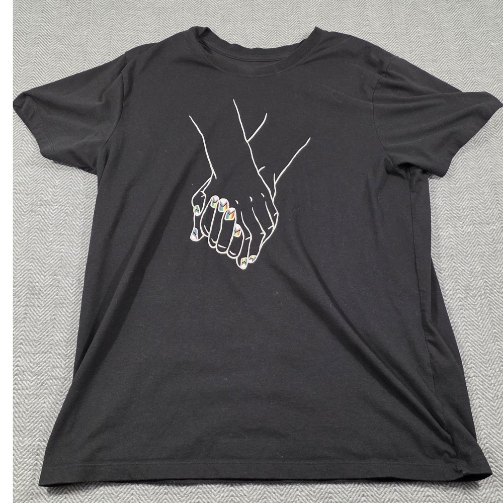 JZD Black Pride Graphic Tee Holding Hands Rainbow Nails Medium Spreading Cultura